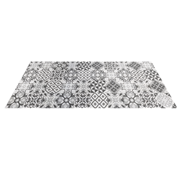 Kitchen vinyl mat monochrome cement patchwork - TenStickers