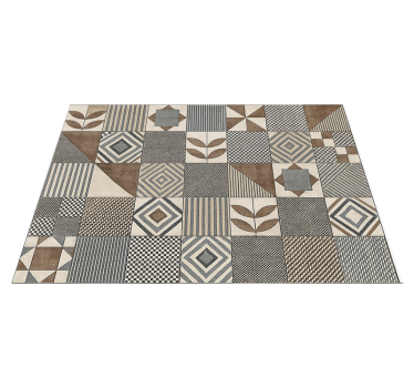 Abstract geometric nature kitchen vinyl mat - TenStickers