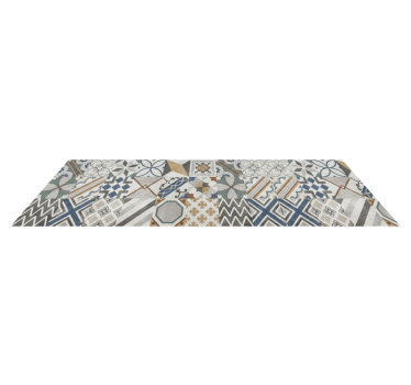 Eclectic geometric patchwork kitchen vinyl mat - TenStickers