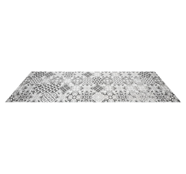 Kitchen vinyl mat with intricate greyscale mosaic - TenStickers