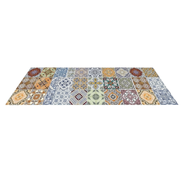 Eclectic mediterranean patchwork kitchen vinyl mat - TenStickers