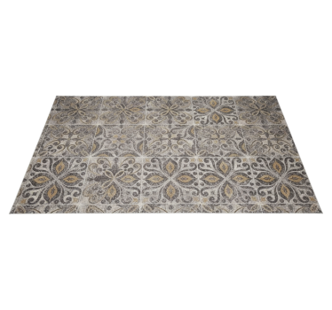 Ornate charcoal arabesque kitchen vinyl mat - TenStickers