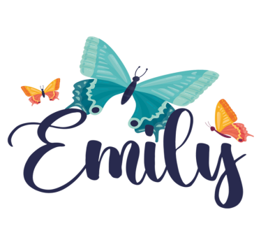 Animal mat bicolor butterflies with name - TenStickers