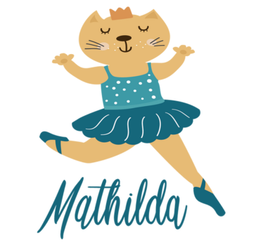 Dancing kitty personalized animal mat - TenStickers