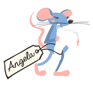 Animal mat blue mouse with name - TenStickers