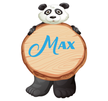 Panda with name animal mat - TenStickers