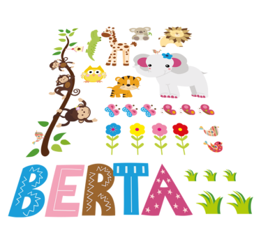 Animal mat jungle tree personalized design - TenStickers