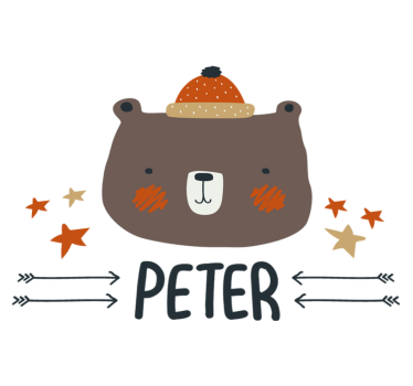 Nordic cute bear personalized animal mat - TenStickers