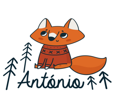 Animal mat nordic fox personalized - TenStickers