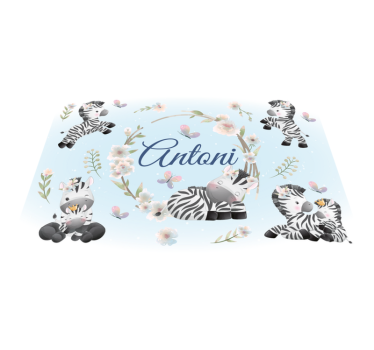 Animal mat for personalized baby zebras - TenStickers