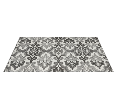 Kitchen vinyl mat in greyscale damask design - TenStickers