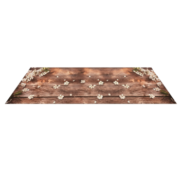 Floral timber kitchen vinyl mat - TenStickers