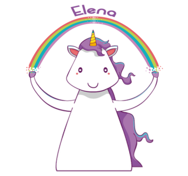 Unicorn and rainbow personalized animal mat - TenStickers
