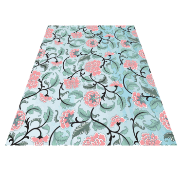 Floral rug featuring japanese flowers window film - TenStickers