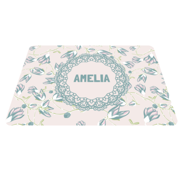 Floral rug with blossoms and ferns - TenStickers