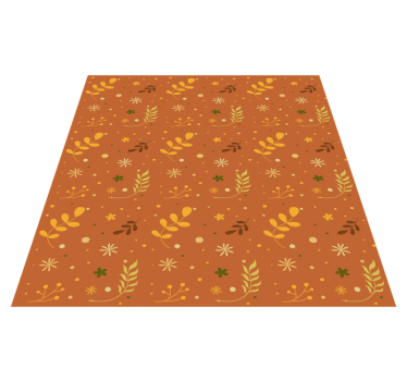 Floral rug with orange leaf tones design - TenStickers