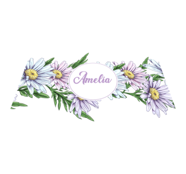 Floral rug with personalized daisy design - TenStickers