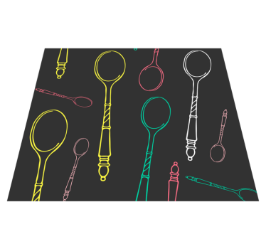 Kitchen vinyl mat with colorful spoons design - TenStickers