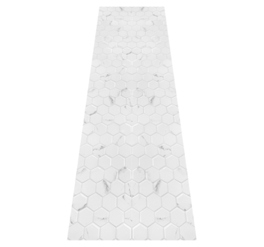 Kitchen vinyl mat in elegant grey hexagon tiles - TenStickers