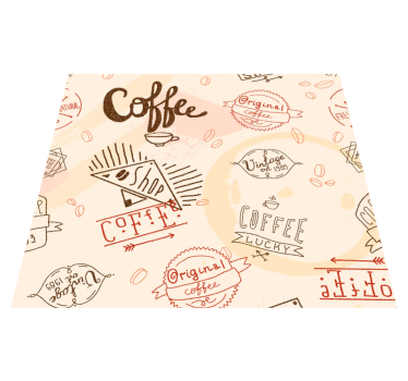 Kitchen vinyl mat with coffee icons - TenStickers