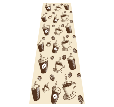Kitchen vinyl mat with a great coffee mugs pattern - TenStickers