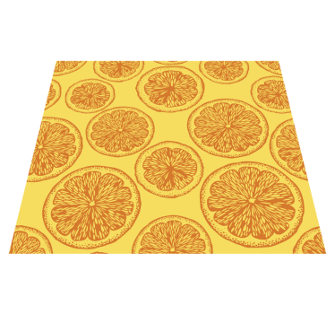 Kitchen vinyl mat with orange hand-drawn pattern - TenStickers