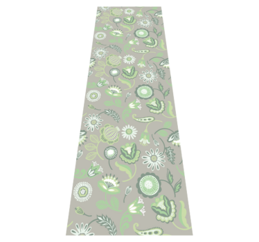 Kitchen vinyl mat delicate green floral design - TenStickers
