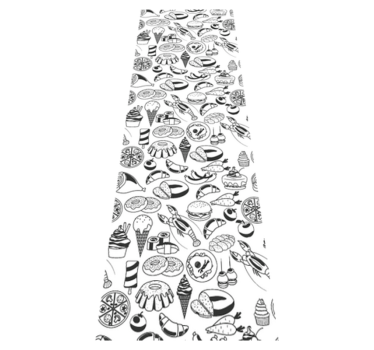 Kitchen vinyl mat with food doodles design - TenStickers