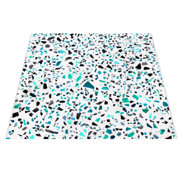 Kitchen vinyl mat in blue marble design - TenStickers