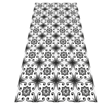 Vintage black tile kitchen vinyl mat - TenStickers