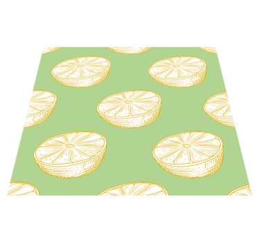 Kitchen vinyl mat with hand-drawn lemon design - TenStickers