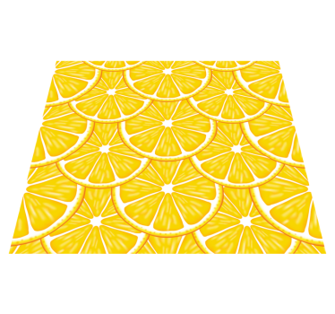 Kitchen vinyl mat with orange pattern - TenStickers