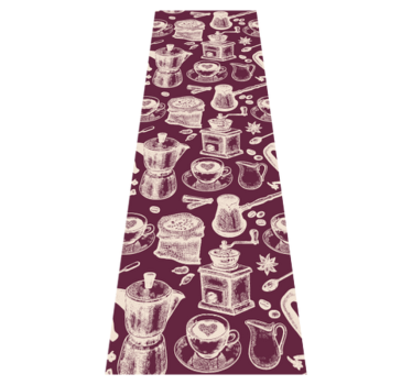 Kitchen vinyl mat coffee pattern design - TenStickers