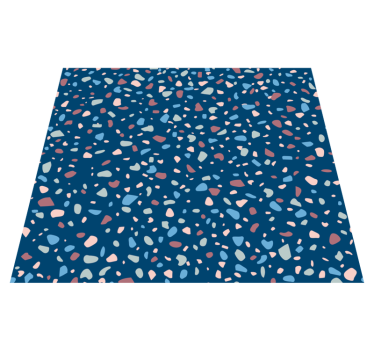 Kitchen vinyl mat in dark blue terrazzo design - TenStickers