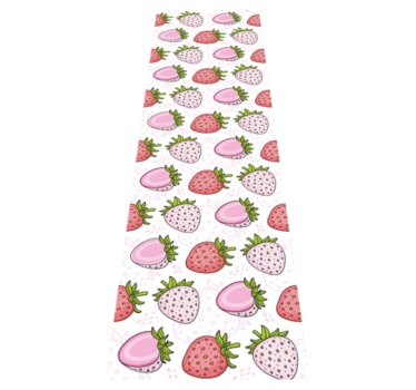Kitchen vinyl mat seamless pink and red strawberries - TenStickers
