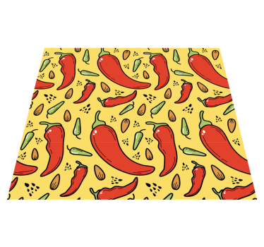 Red and green hot chili kitchen vinyl mat - TenStickers