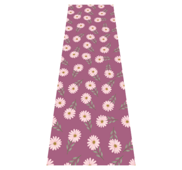 Kitchen vinyl mat with little pink daisies pattern - TenStickers