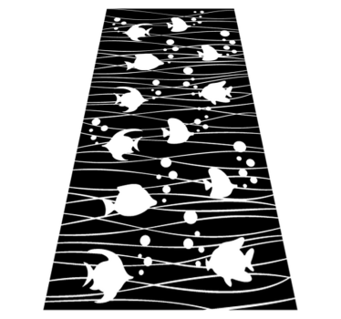 Fishes and bubbles bathroom mat - TenStickers