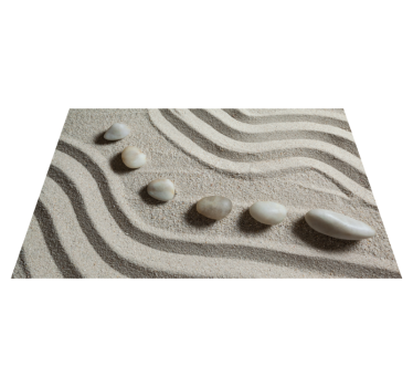 Bathroom mat vinyl shower enclosure zen path sand - TenStickers