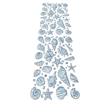 Bathroom mat seashell sketches shower - TenStickers
