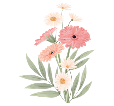 Pink daisies bathroom mat - TenStickers