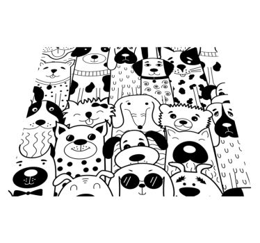 Bedroom carpet with dog pattern - TenStickers