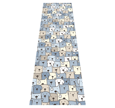 Gray drawn dogs bedroom carpet - TenStickers