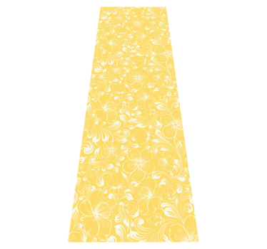 Yellow floral grandmillenial style bedroom carpet - TenStickers