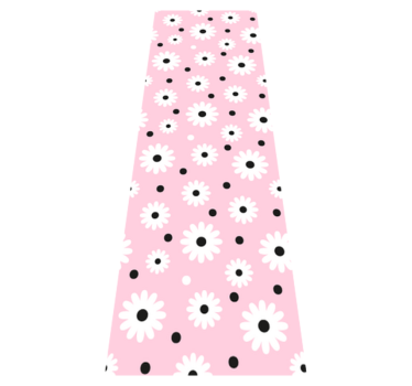 Bedroom carpet with pink black dots flower pattern - TenStickers