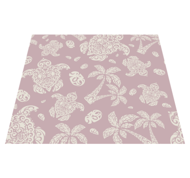 Bedroom carpet with hawaiian turtle and palm pattern - TenStickers