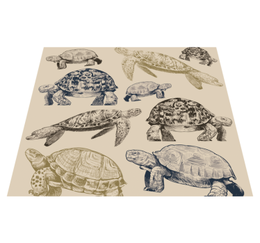 Turtles beige background bedroom carpet - TenStickers