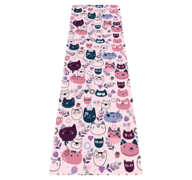 Bedroom carpet with pink cat fashion pattern - TenStickers