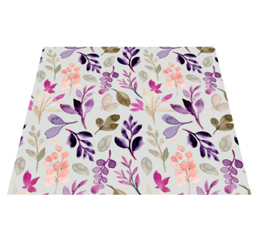 Floral soft colour bedroom carpet - TenStickers