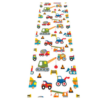 Bedroom carpet with cute diggers at work - TenStickers